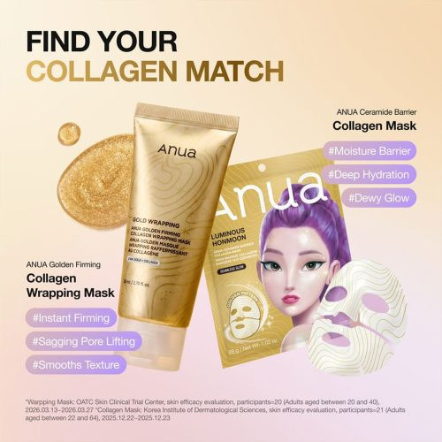 ماسک کلاژن و طلای آنوا Gold Wrapping ۸۰ میلی لیتر